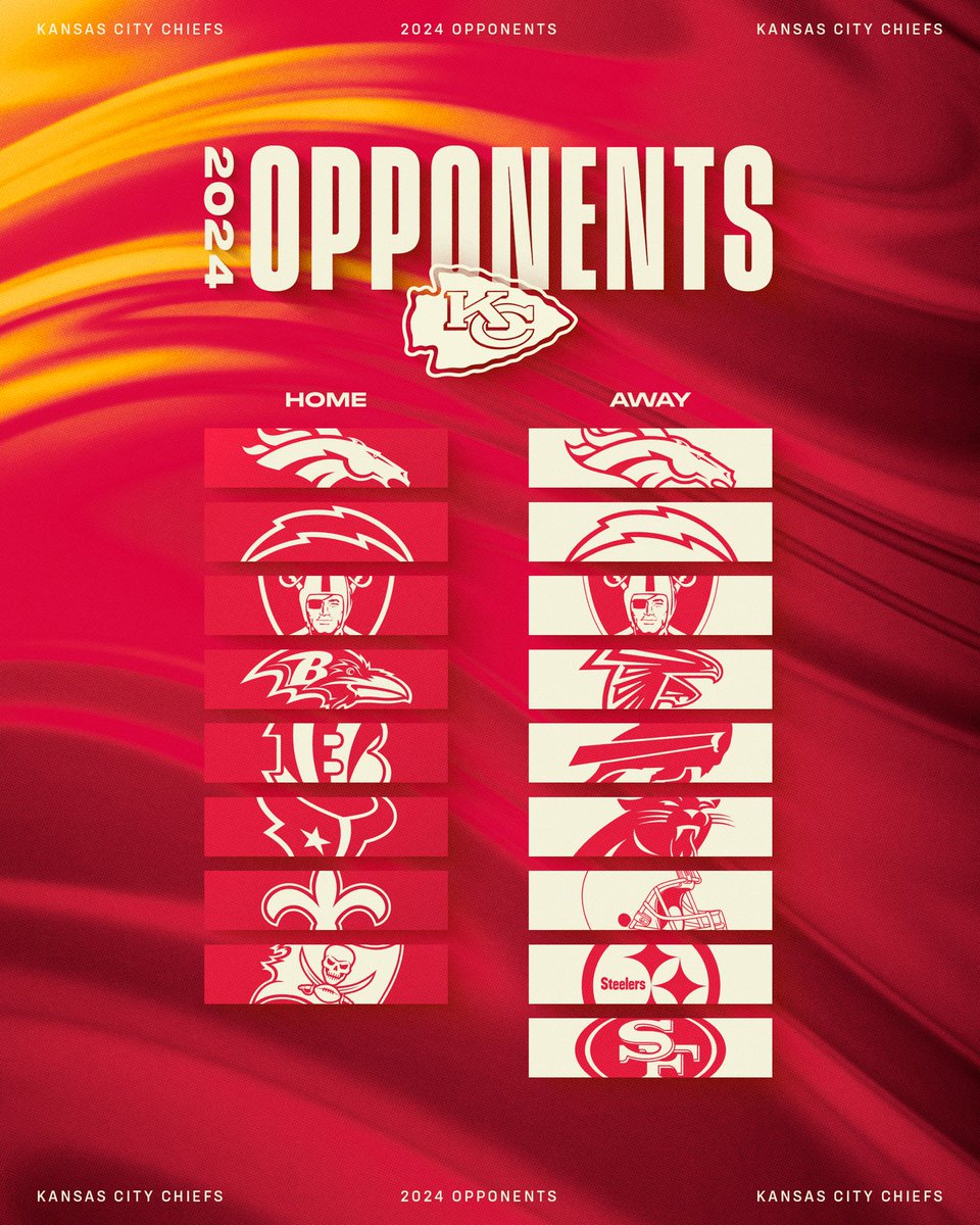 Chiefs's tweet photo. Opponents are set. 

Who will be our home opener, Chiefs Kingdom? 👀 https://t.co/bSJON5vaDj