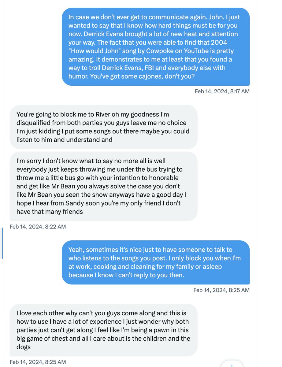 Similar to @ryanjreilly, #Cowpoke John Banuelos was also in my DM's prior to his arrest. He really isn't as crazy as people think he is. He is very cunning and knows how to play games. I didn't for one second believe there was one iota of truth to the last message in this…