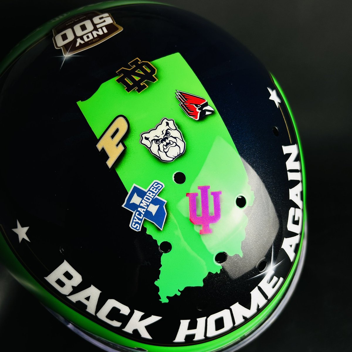 My #Indy500 helmet preview 👀 alllllll Indiana themed. The state is riding with me this year!