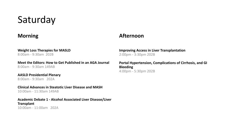 On Saturday, if you are not heading to the @AmerGastroAssn post-grad course (which we highly recommend but is associated with a $50-75 fee), be sure to check out these sessions! The academic debate is sure to be a lot of fun!