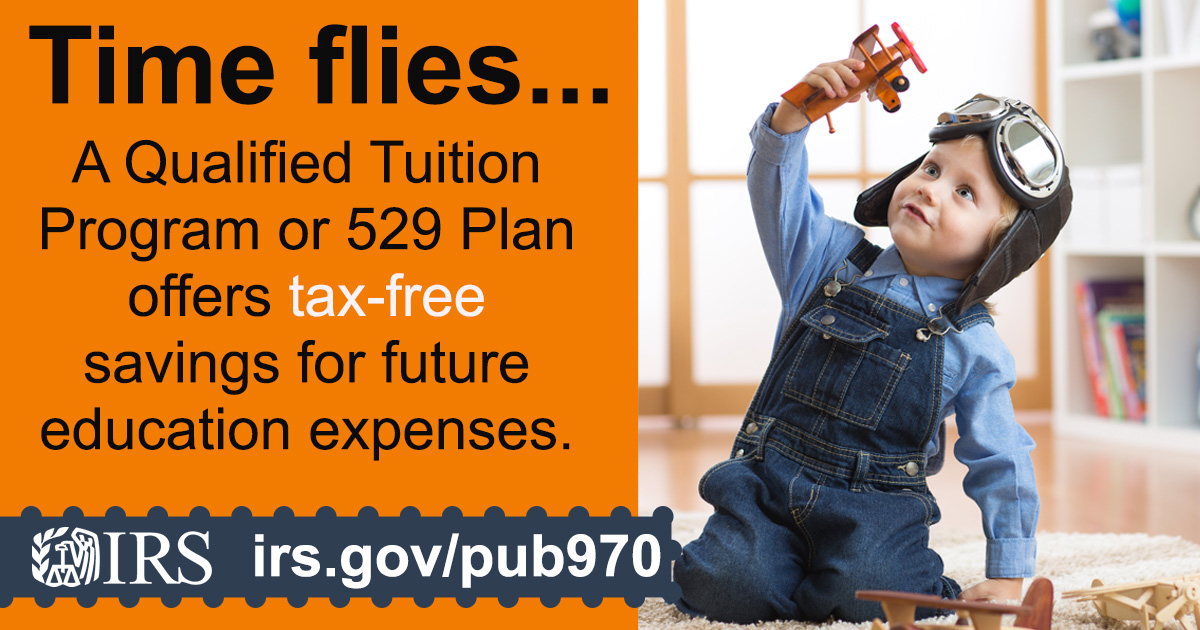A #TeacherAppreciationWeek reminder: Establishing a 529 plan can help cover a child's future higher education expenses at any eligible college, university, vocational school or other postsecondary institution. irs.gov/pub970 #IRS