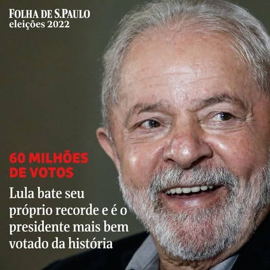 OBRIGADO LULA,  por trazer de volta a nossa democracia.