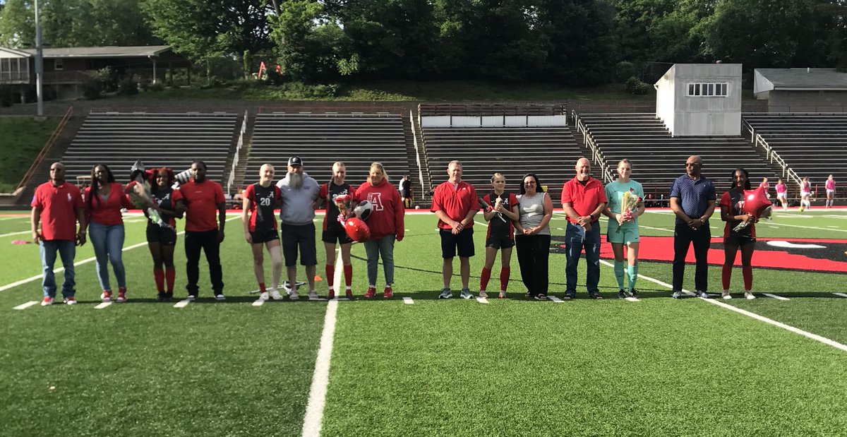 Final Senior Night of the day. Celebrating our Senior Girls Soccer players. Well done ladies. ⁦<a href="/AHS_Redbirds/">Alton High School</a>⁩ ⁦<a href="/redbirdssoccer/">AHS Girls Soccer</a>⁩