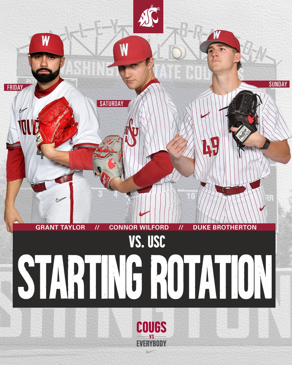 Your Cougar starting rotation against USC this weekend at Bailey-Brayton! #GoCougs | #CougsVsEverybody