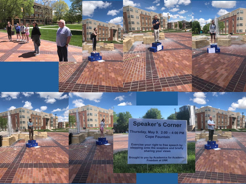 AFAFatUNK's tweet photo. @UNKearney Some pictures from the first public event for @AFAFatUNK - Speaker's Corner in celebration of Academic Freedom
We heard about the Gulag Archipelago, campus dining, free market economics, campus artwork, and other topics from students and faculty. https://t.co/VmmDlW2Bdl