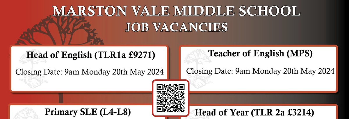 Know any good English teachers? Please share! We need a Head of English and an English teacher @MVM_school . TLR 1a for the Subject Lead role. Super CPD through the Trust. We want someone with strong curriculum knowledge & lots of positivity. @unleashing_me