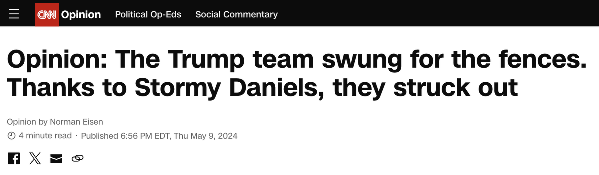Trump's team took some big risks today in their cross of Stormy Daniels Did they pay off? Nobody knows how the jury took it, but I know how I did I explain @CNNOpinion cnn.com/2024/05/09/opi…