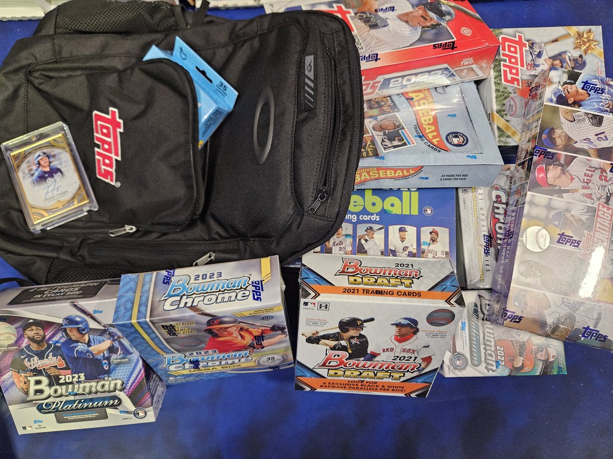 We are less than 1500 followers away from 30,000. Once we hit 30k, we will give this Topps Oakley backpack filled with everything you see here to one follower who likes &amp; RT this post. Thank you for nearly 15 years of joining our breaks! What do you think about this bag of stuff?