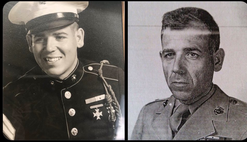 Dad before the WWII on the left and after the war on the right.
The change is real.
#USMC