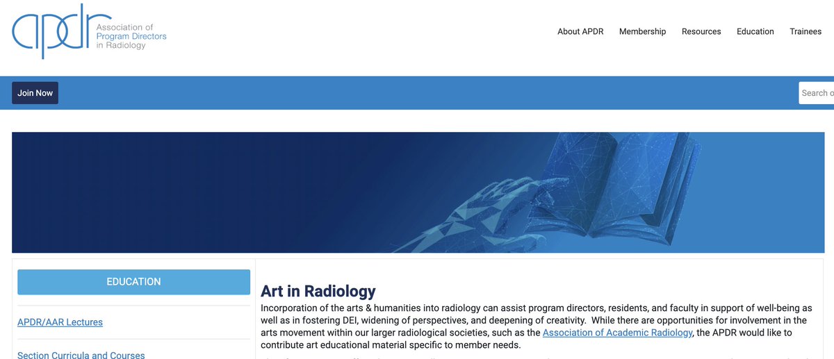 It's been great working with @theAPDR committee members to establish our very own #ArtinRadiology webpage, now live, sharing #RadArt educational resources & gallery links - & soon member art. APDR folks: watch for an art call! Thanks APDR BoD & staff! 🎨🩻apdr.org/art-in-radiolo…