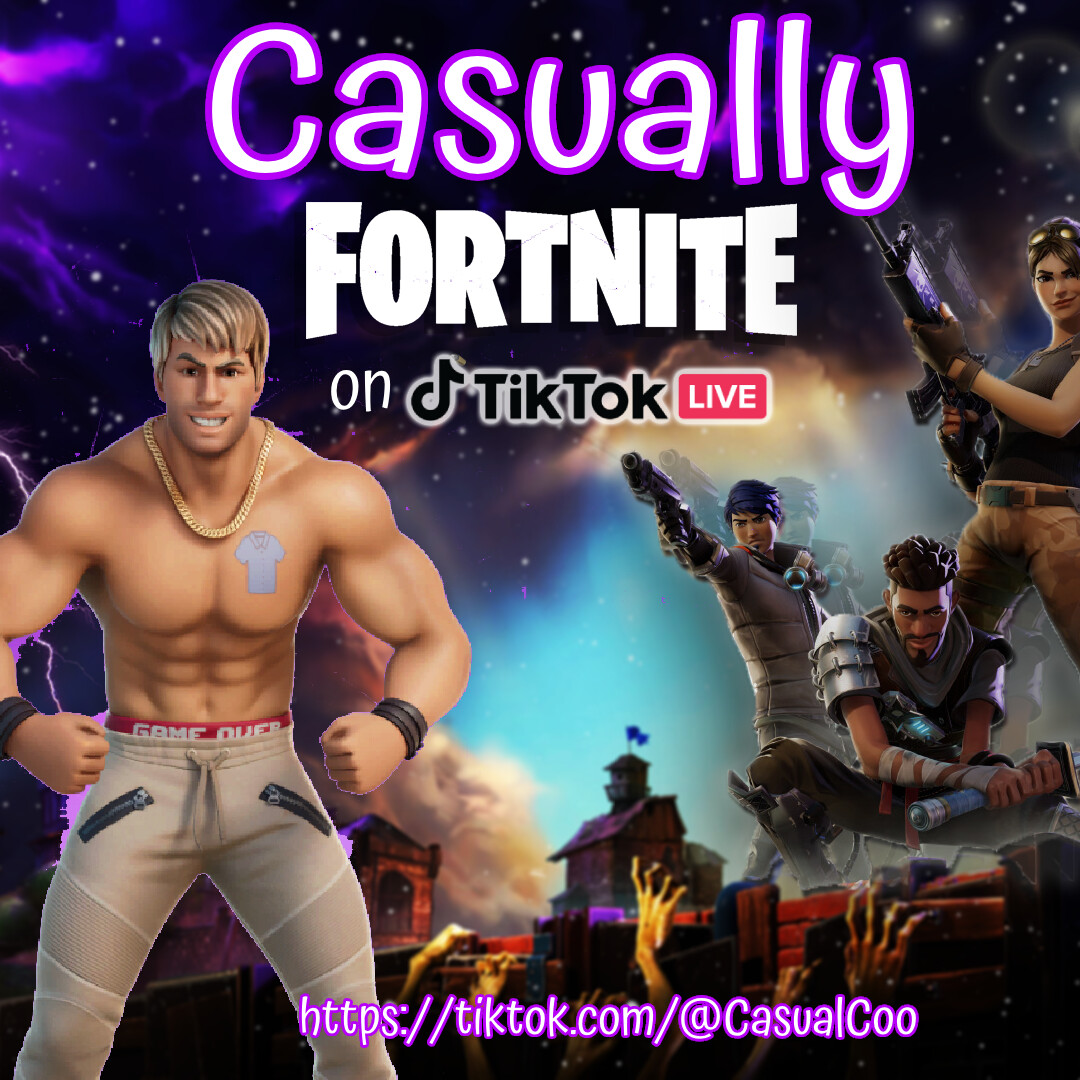 Join @CasualCoo tomorrow night at 9:30 pm PST for Casually Fortnite Late Night on TikTok LIVE! Come loss your crowns & have some fun! #casuallyfortnite #fortnite #casualfortnite #casualgamer #forthecasual