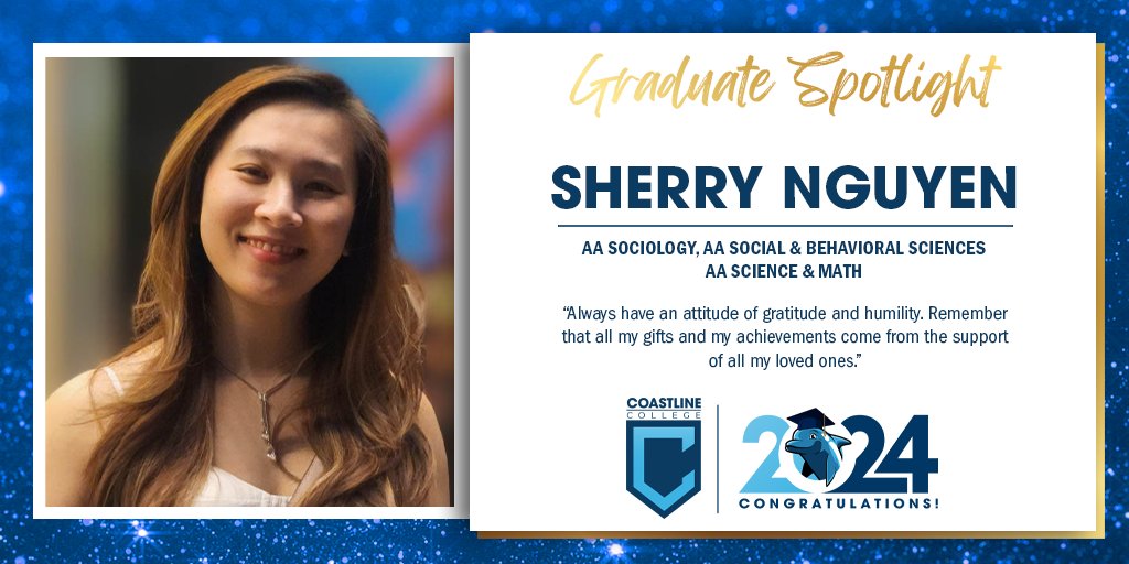 Let's congratulate Sherry Nguyen 🎓 🎉 To view all of our 2024 graduates highlights visit coastline.edu/student-life/g…

#coastlinecollege #classof2024