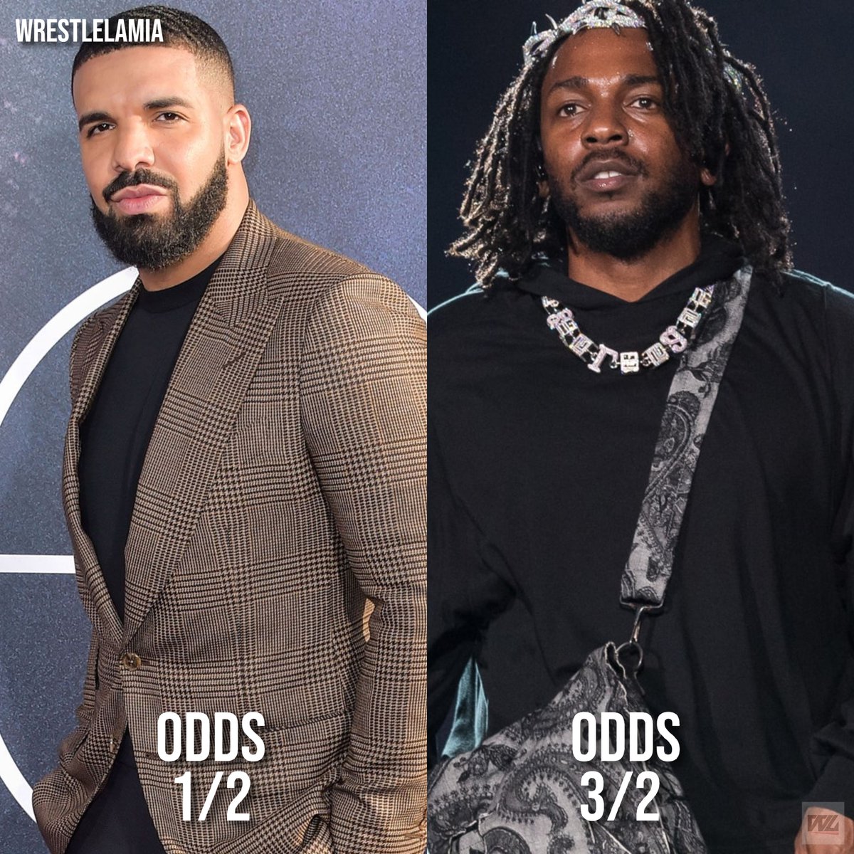 Drake holds the better odds of winning a hypothetical wrestling match against Kendrick Lamar. (Bet Online)