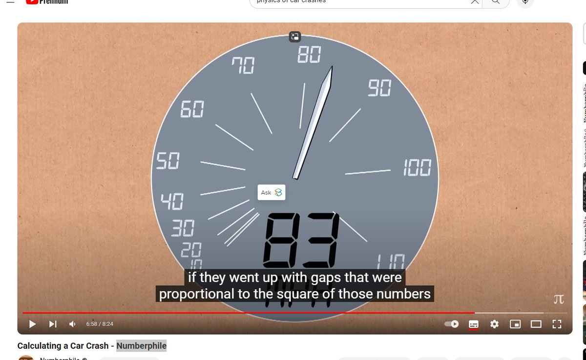 Instead of a constant velocity increment, the speedometer in a car should be marked by an increment interval increase by power 2. This helps people understand their energy and better safety awareness.

Credit Idea from Numberphile 
youtu.be/i3D7XYQExt0?si…