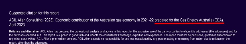 Cripes the 'Future Gas Strategy' report is just a gas industry PR release. When citing how much the gas industry contributes to the economy it doesn't use ABS or Treasury figures, NO, pfft why do that?? Instead it uses a report commissioned by the GAS INDUSTRY.