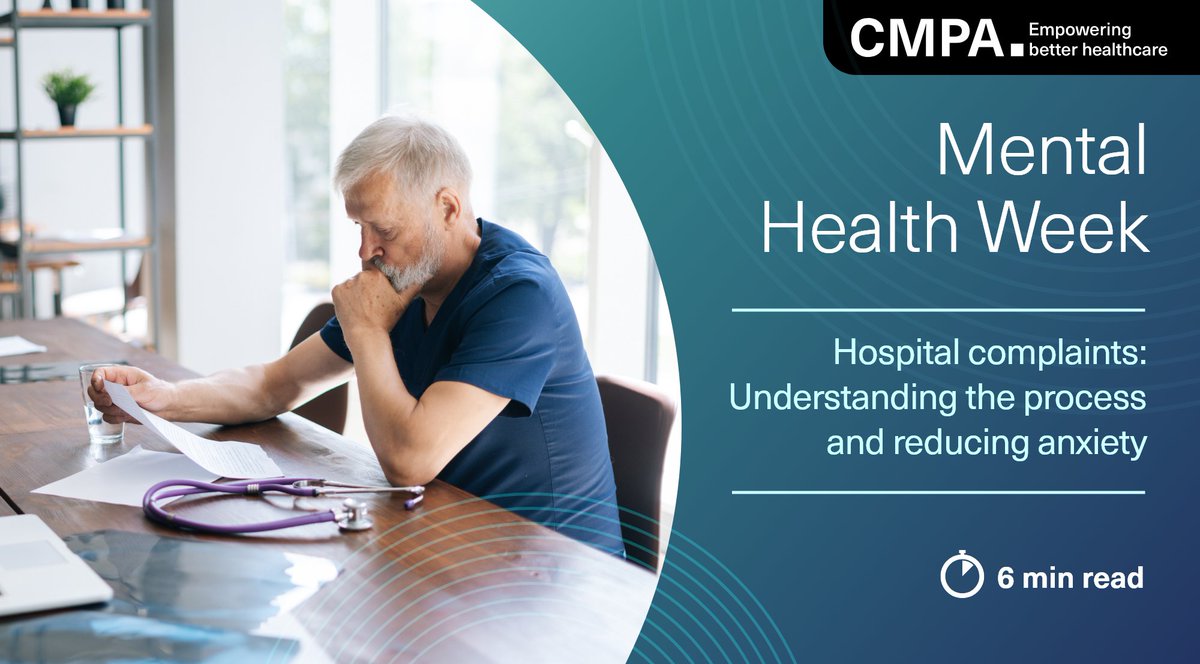 Coping with a hospital complaint can take a toll on physicians. Understanding the process can help reduce anxiety. Check out our article including a case example: ow.ly/7U0k50Rvaup #MentalHealthWeek #PhysicianWellness