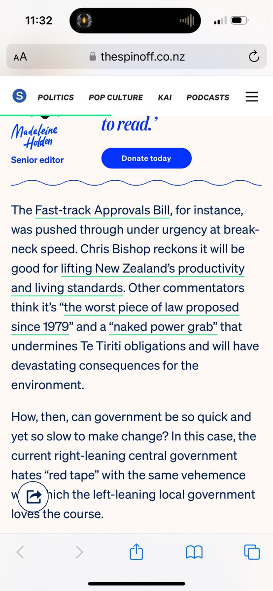 Hey @TheSpinoffTV this isn’t correct. The Fast Track Approvals Bill isn’t law. Was referred to select committee on 7 March for a full six month process.