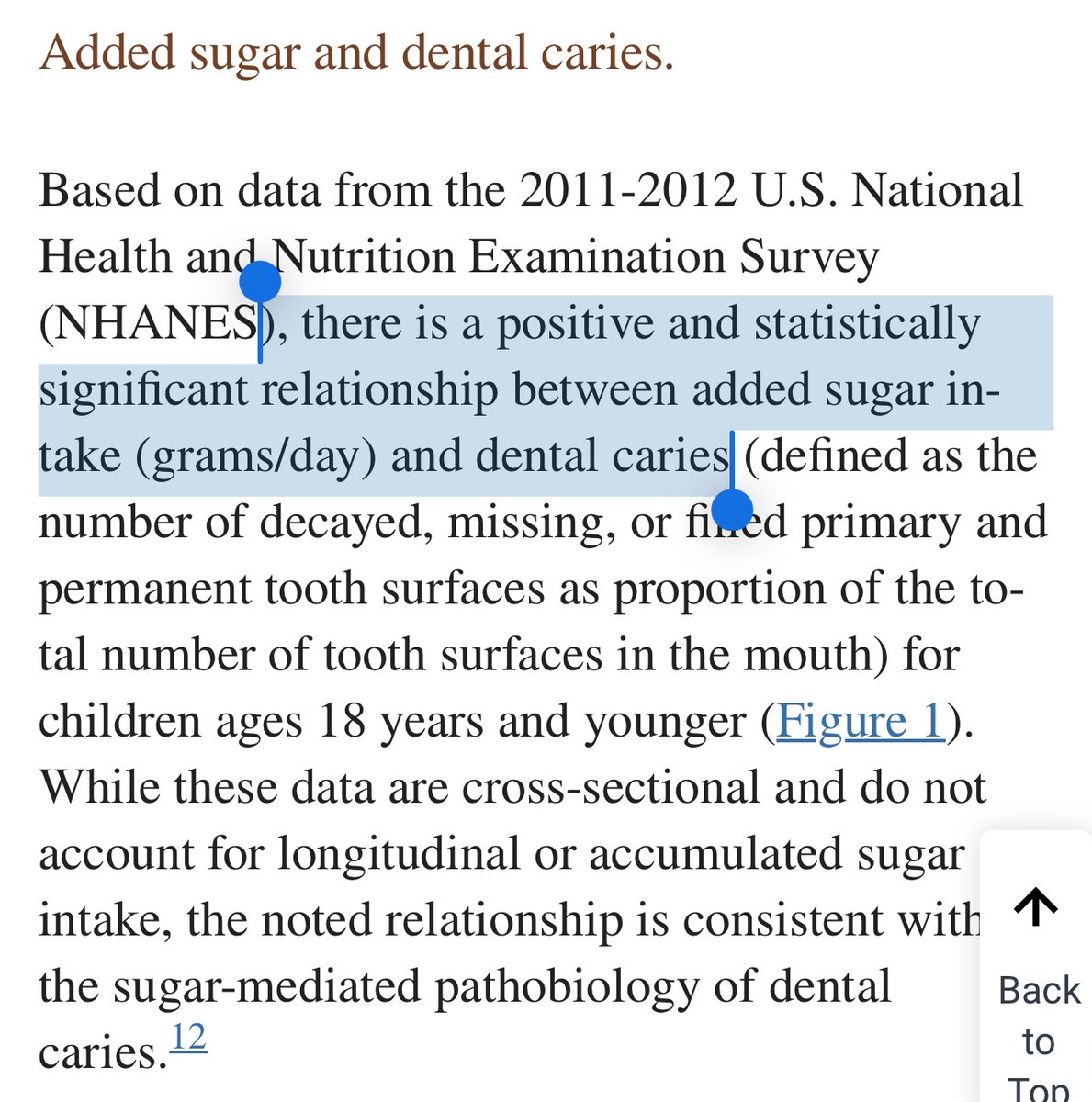 ChrisStrandburg's tweet photo. @AndyJScott From the study you linked:

As a matter of mechanism, it’s not the sugar itself, but the bacteria that metabolize the sugar (usually Strep. mutans) and release acid on the teeth that cause decay. https://t.co/yLgeM1YZaB