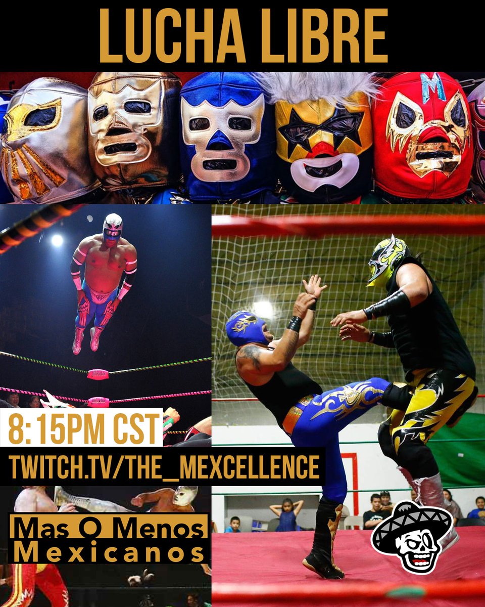 themexcellence's tweet photo. MUCHA LUCHA! Why are Mexican folks so obsessed with wrestling? We get into it TONIGHT!

Watch Live: https://t.co/Slkqm7UbmV

#podcast #luchalibre #wrestling #WWE #AEW https://t.co/WnymHDuA1L