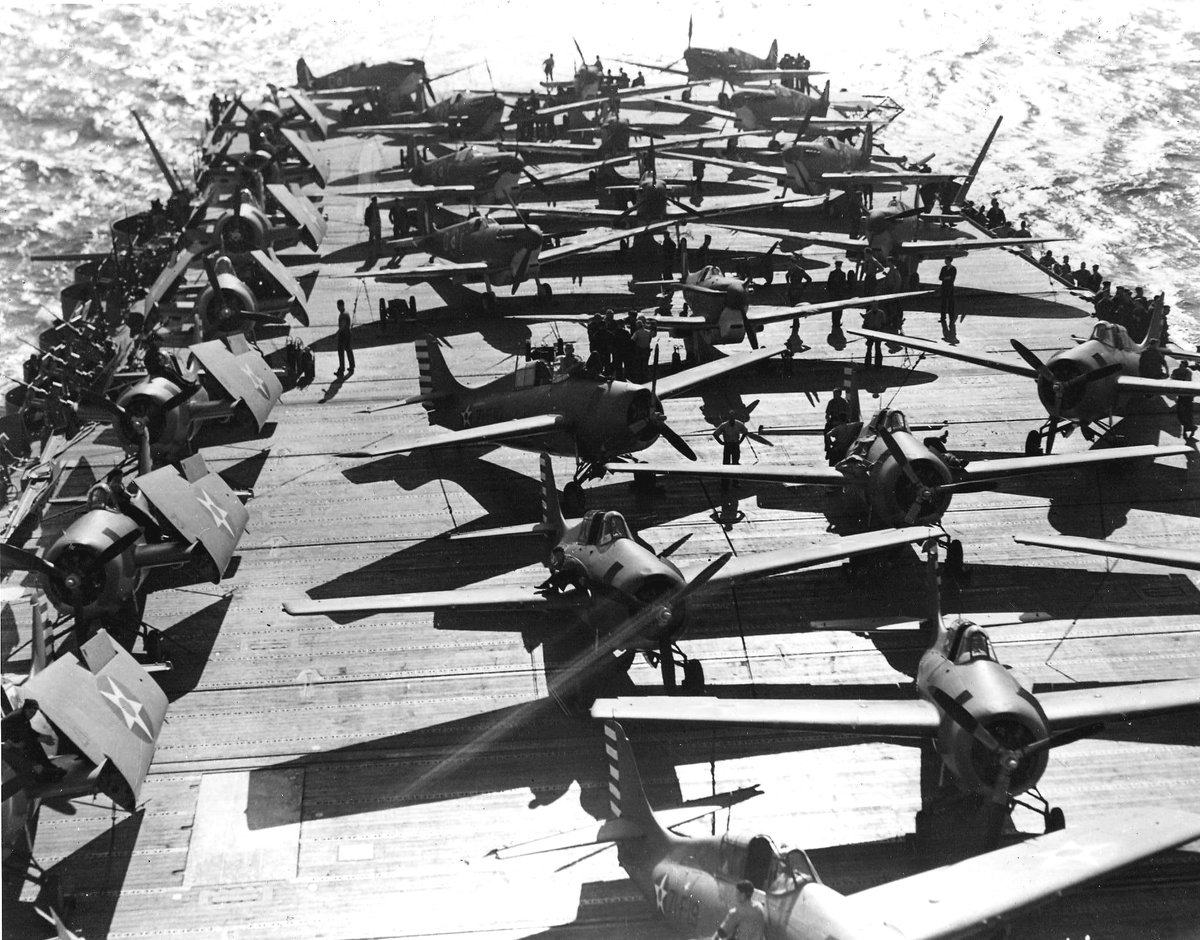 #OTD in 1942, USS Wasp (CV-7) delivered a second load of desperately needed Spitfires to the besieged island of Malta. The effort prompted Winston Churchill to send the carrier a special message of thanks: 'Who said a wasp couldn't sting twice?'