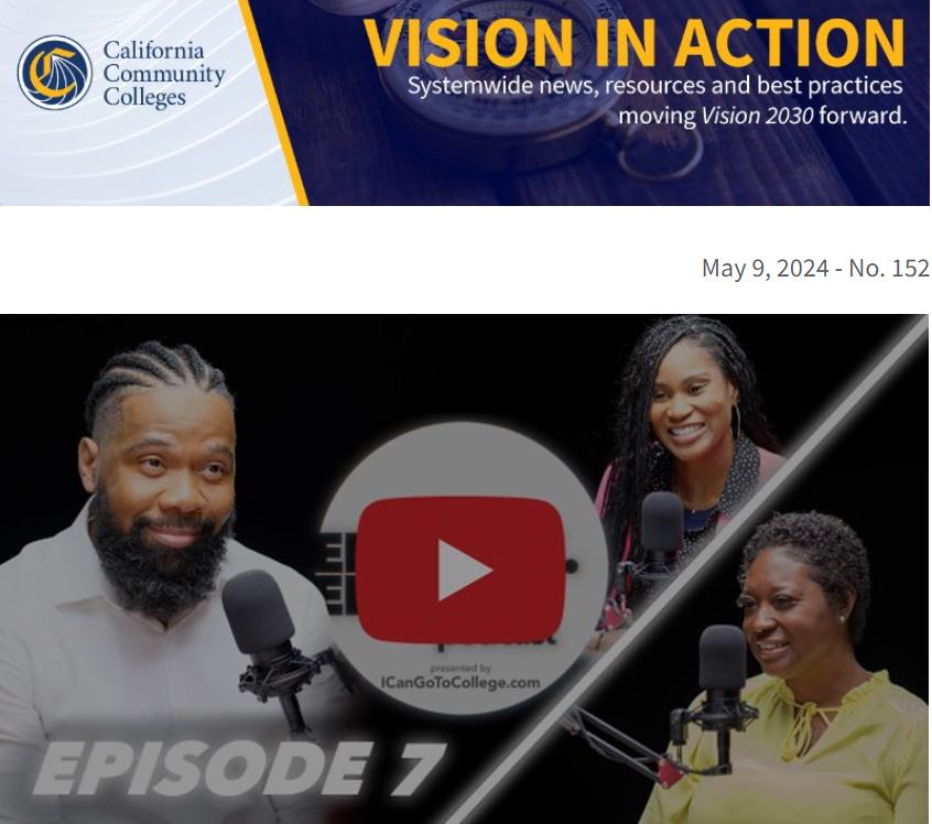 Read #VisionInAction: bit.ly/3JWMCt4 *Listen to Episode 7 of the #EducateElevatePodcast at bit.ly/3Uk4ZhW. *Gov. Newsom to Unveil May Revise Budget on 5/10. The joint analysis will be on the Chancellor's Office Budget News page after bit.ly/3yn8bjF.