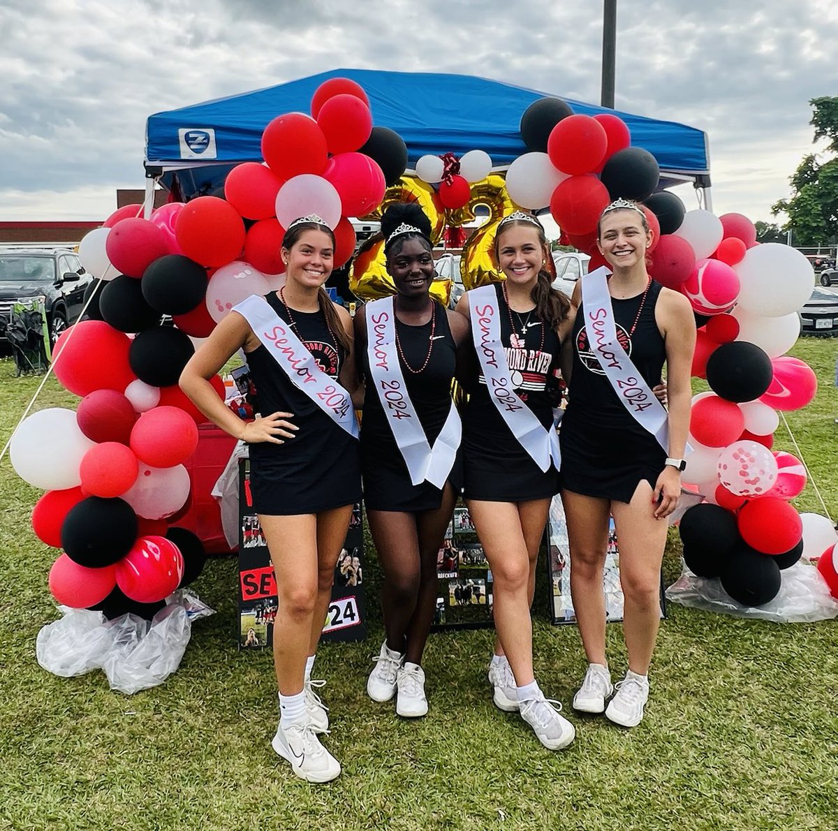 Congratulations to our girls tennis players as we celebrate Senior Night. Senior players are left to right:  Lauren Breckner, Lashay Liddell, Claire Taliaferro, and Lara Wylie.  #WeAreNr