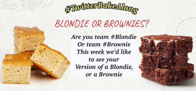 Are you Team #Blondie or team #Brownie. This week, we’d like to see your version of either. Don’t forget your handwritten notes #TwitterBakeAlong @Rob_C_Allen @thebakingnanna1 @marybethxx6