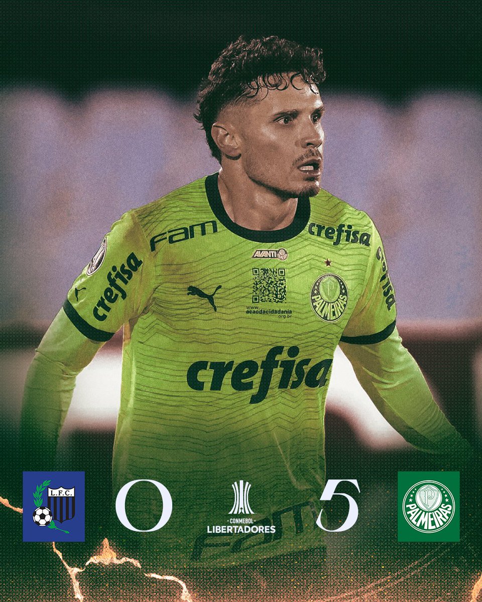 ESCREVENDO NOVAS HISTÓRIAS EM UM PALCO DE ÓTIMAS LEMBRANÇAS!  ➕3️⃣

Mais três pontos na bagagem do #MaiorCampeãoDoBrasil pela #GlóriaEterna! ✅

🏆 Liverpool-URU 0x5 Palmeiras
⚽ Raphael Veiga (2x), Endrick, Rony e Gustavo Gómez

#AvantiPalestra #LIVxPAL
#AlmaECoração