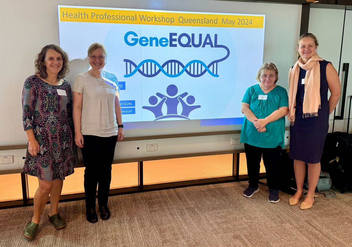 What an honour to present the @GeneEQUAL Toolkit to healthcare workers in Queensland, together with Julie Loblinzk OAM, Emma Palmer and Jackie Boyle. Thank you to the @Queensland Ministry of Health for making this happen! To access GeneEQUAL Toolkit: genetics.edu.au/SitePages/Inte…