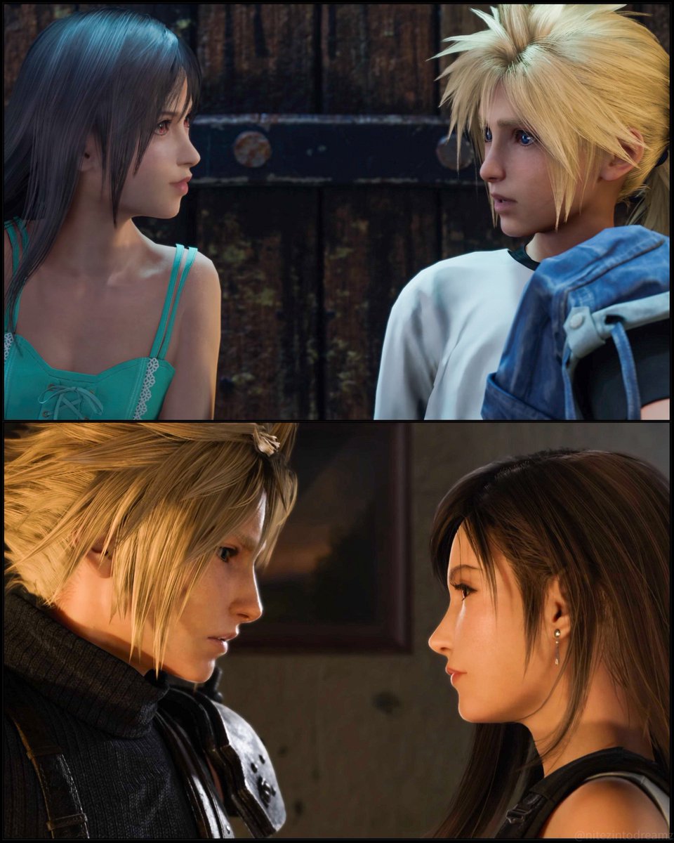Cloud doesn't love Tifa because she's beautiful or sexy. He doesn't even love her because she's a smart businesswoman, a capable fighter, or a nurturing companion. He loves her for her heart & spirit- what he saw in her when she was just a child. Everything else comes after that.