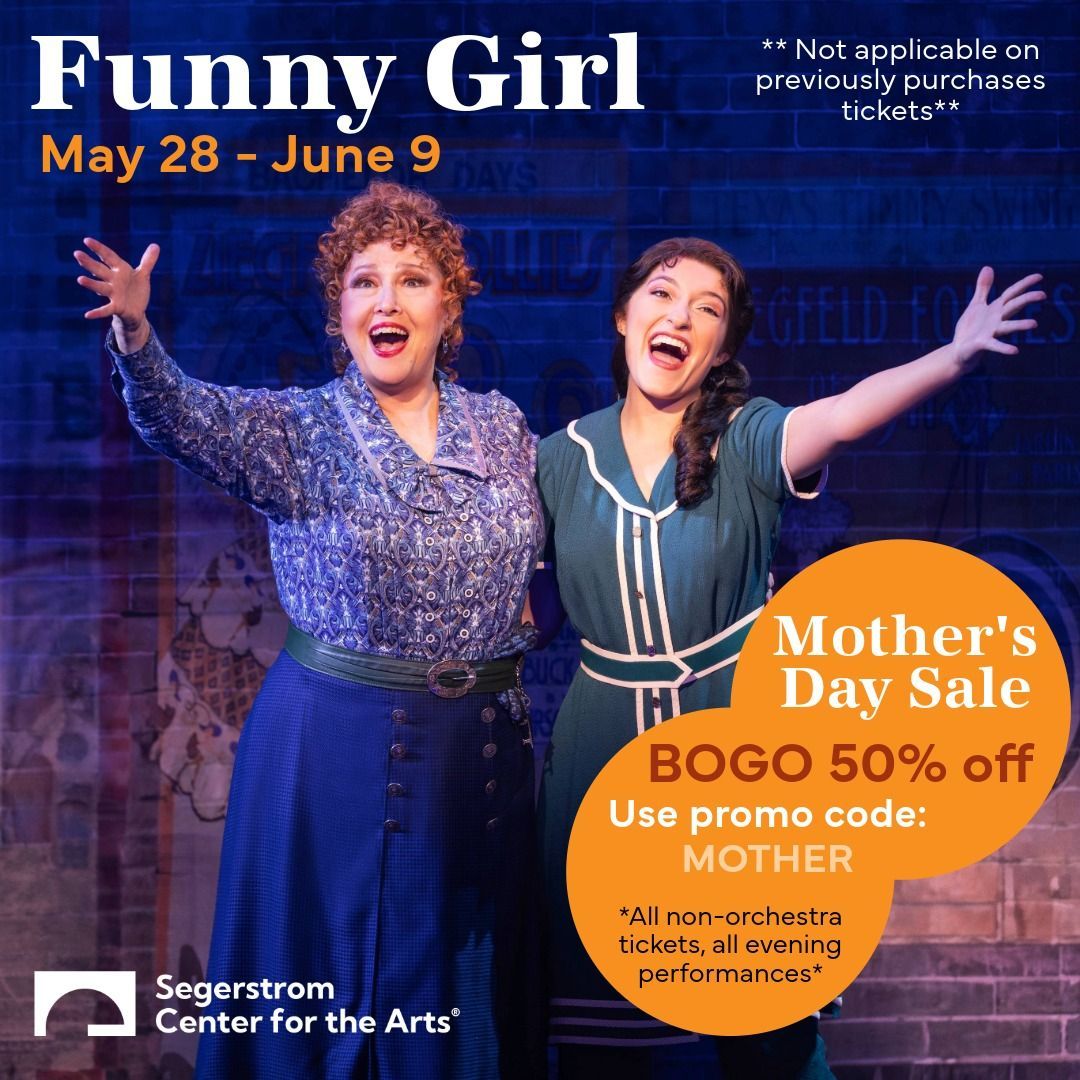 Give the gift of laughter and love this Mother's Day with our special discount for Funny Girl! Use promo code MOTHER to enjoy a buy one, get one 50% off deal on all non-orchestra tickets for evening performances. It's the perfect w… buff.ly/3QF0qfz