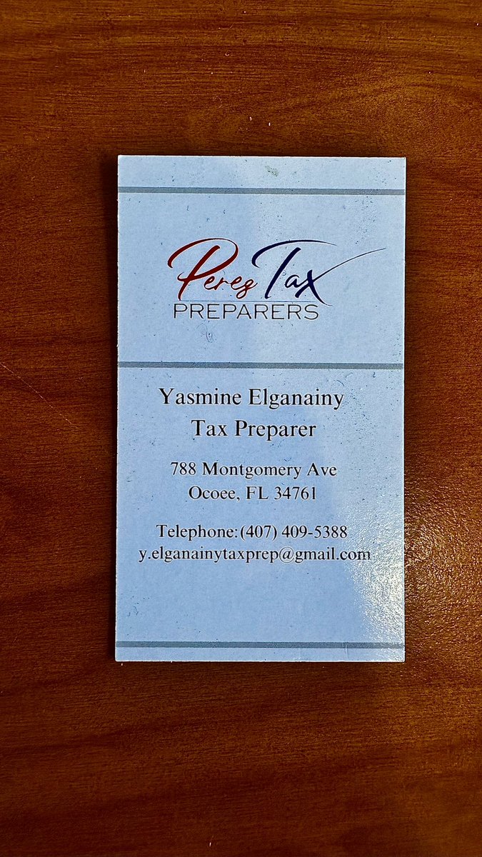 Tax Preparer [ Yasmine Elganainy ] Address : 788 Montgomery Avenue Ocoee,FL 34761 Phone : 407-409-5388 #OrlandoFlorida #OrlandoFL #CentralFlorida #Ocoee #OcoeeFlorida #OcoeeFL #CityofOcoee #CityofOrlando #Florida #Tax #TaxPreparer #Yasmine #Business #Services #Networking