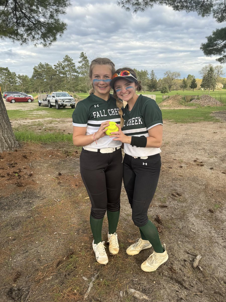 Grace Herrem throws a 5 inning PERFECT game this afternoon in a 13-0 win over Regis.   15 batters up 15 batters down, 13 of the by Strikeouts.   Grace with the game ball along with her battery mate, Emma Westrate