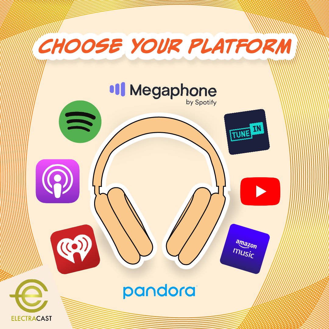 Dive into our world of podcasts 🎧✨ From Spotify vibes to Pandora tunes and YouTube tales, we're everywhere you want to listen! Choose your platform or choose them all - it's easy with ElectraCast. 🌟 #PodcastParadise #ListenEverywhere