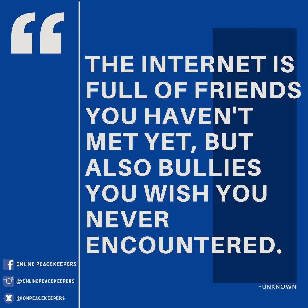 onpeacekeepers's tweet photo. The internet is full of friends you haven't met, but also bullies you wish you never encountered.

Remember, always click K I N D N E S S 💙 #OnlinePeacekeepers #AntiCyberbullying #AntiCyberbullyingCampaign https://t.co/MaO3Eh9BrL