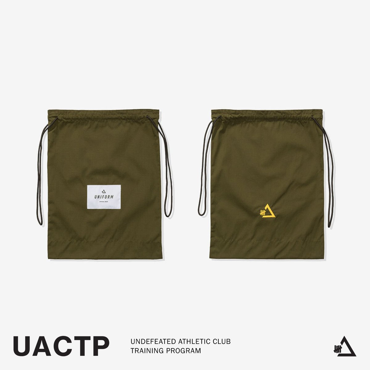 UACTP Lightweight Training Kimono The Training Kimono is available in Army Green in sizes A0-A5 and comes with a cotton ripstop drawstring bag. Available Friday, 5/10 exclusively at UACTP #001, UNDEFEATED New York and Undefeated.com. Shipping internationally