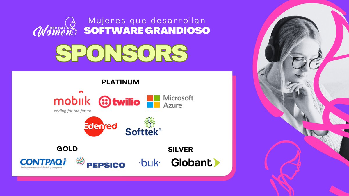 Queremos agradecer a quienes hacen posible #DevDay4W: 👏 @mobiikES 👏 @twilio 👏 @Azure 👏 @EdenredMexico 👏 @SofttekMX 👏 @CONTPAQi 👏 @PepsiCoJOBS 👏 Buk 👏 @Globant ¡Gracias por apoyar este evento! devday4w.com