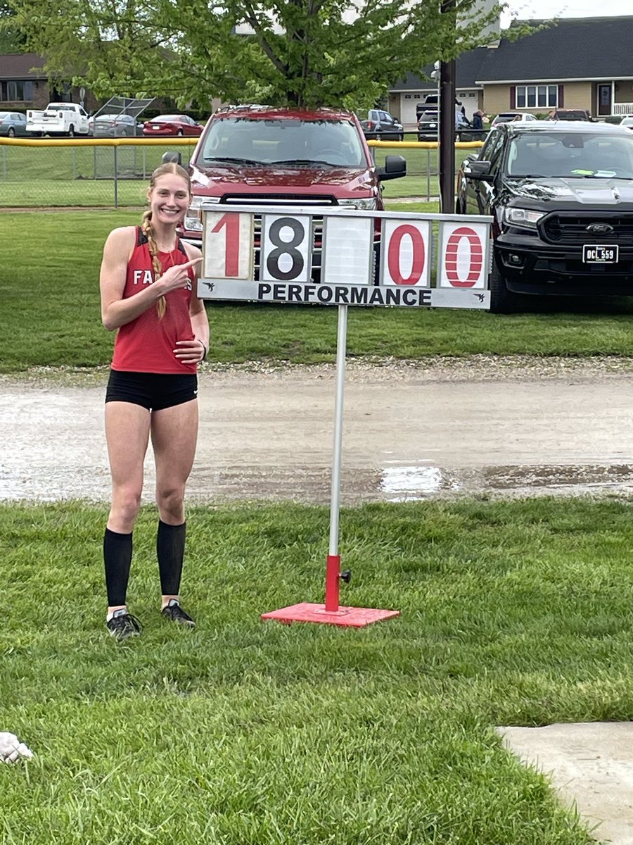 Kinsey Mohwinkle shatters the school record in the Long Jump and wins! Emma Wolff finishes in 3rd with an excellent 15-10! #FalconsFlytoState