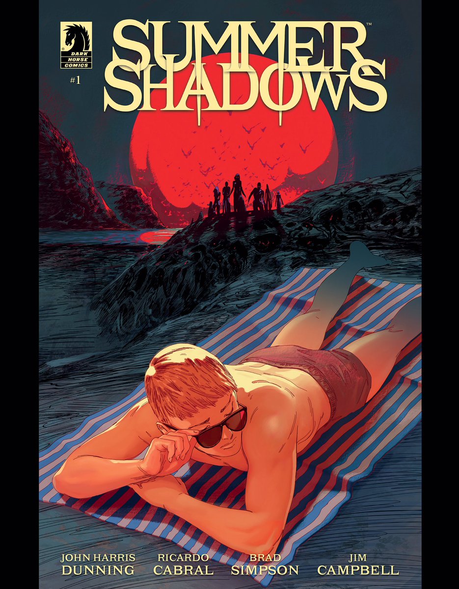 Happy to share the cover for “Summer Shadows” issue 1, published by @DarkHorseComics, written by @johnhdunning , art by me, coloured by @20EyesBrad lettered by @CampbellLetters and edited by @BrettAIsrael .