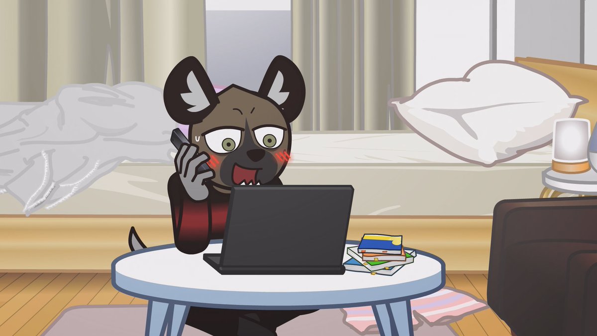 DailyHaida's tweet photo. Haida is blushing today~         
(I'm not back yet, I just felt like posting some Haida today :D)

#Haida #Aggretsuko #アグレッシブ烈子 https://t.co/l00ZmBz041