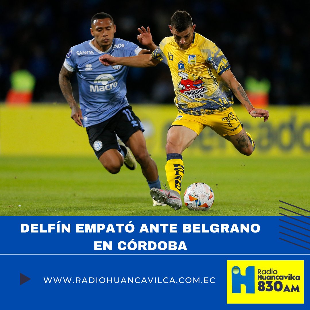 RadioHuancavilk's tweet photo. 🐬 LOS CETÁCEOS IGUALARON EN ARGENTINA🐬

🤝 @Belgrano 💙⚫️ y @DelfinSC 🔵🟡 igualaron (1-1) por la fecha 4 de la #CopaSudamericana. 

⚽ Jara y Angulo anotaron en el compromiso. https://t.co/HGTSqlu4gH