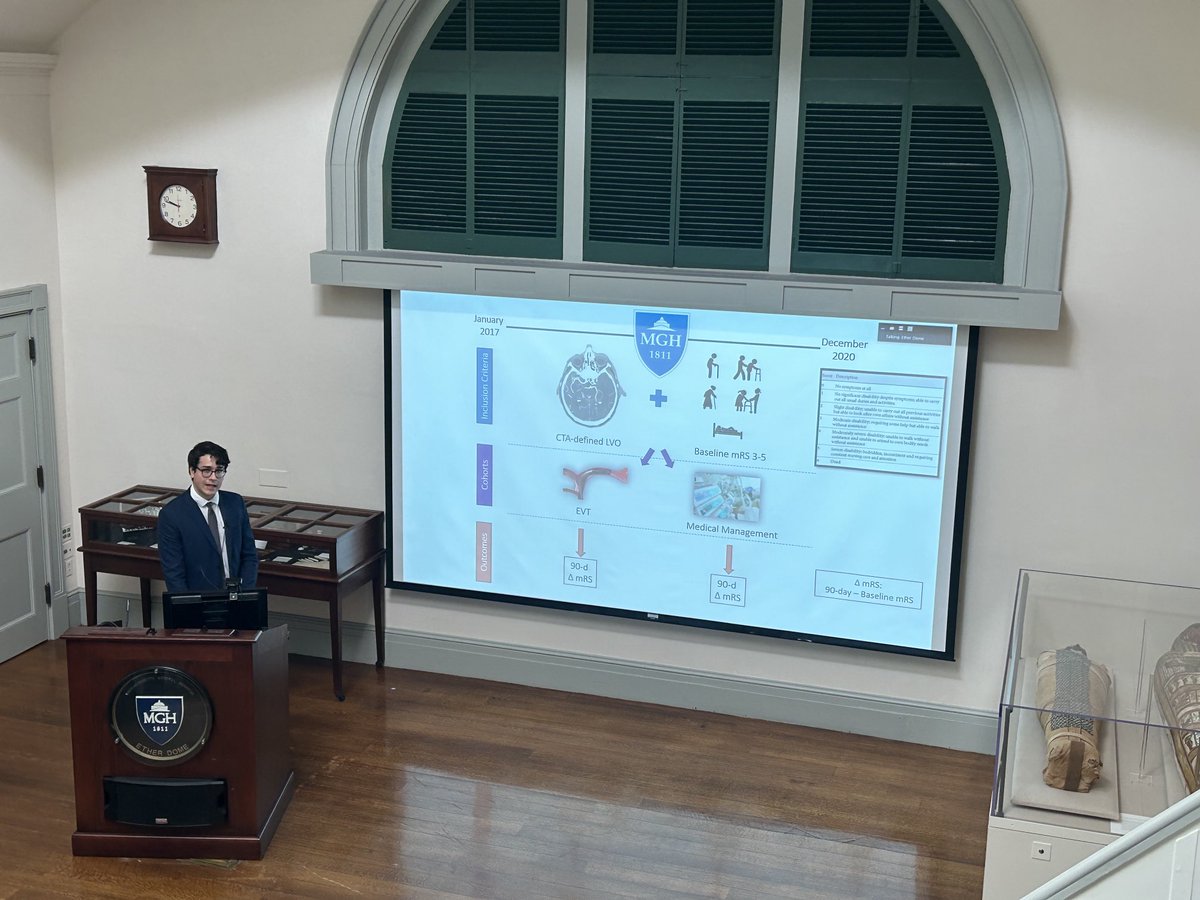 DavidLewisPerez's tweet photo. Stellar presentations by Drs. Minali Nigam, Amine Awad &amp; Franziska Hoche from ⁦@harvardneuromds⁩ at ⁦@MGHNeurology⁩ grand rounds today. Inspiring to be back in the Ether Dome. https://t.co/IopOPoohZm