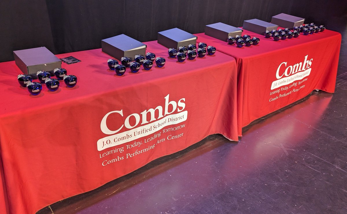 Combs Education Foundation Staff Excellence awards night set up for a night of celebration.  <a href="/jocombsusd/">J.O. Combs Unified School District</a> celebrating our staff tonight.  Thank you to our business partners for supporting our foundation.  Congratulations to our finalists.  Good luck!