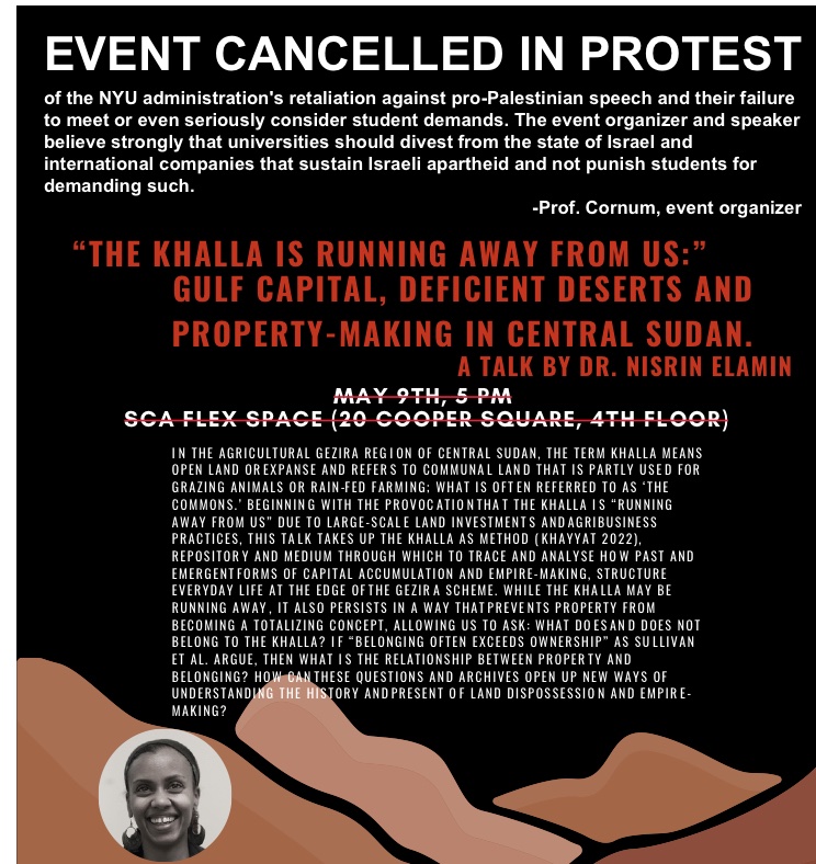 I’m an academic nobody, but this year giving talks on the East coast has been one of the only ways I have been able to afford seeing my parents and they were proud that I cancelled this talk in solidarity with Palestine + NYU students demanding their university divest 4rm Israel.