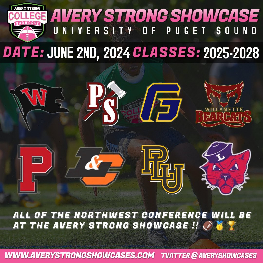 Excited to announce ALL of the Northwest Conference will be at the Avery Strong Showcase on Sunday June 2nd 🏈‼️ 3.5 Weeks Away⏳📈 averystrongshowcases.com