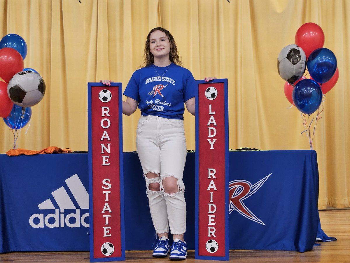 Congratulations Morgan. Excited in what you're going to bring to our Lady Raiders Soccer program. Thank you Harriman HS for your hospitality. Thanks to family, friends, teammates, and coaches for your support on her special day. @RoaneSportsTN @roanestate @RSCCAthletics