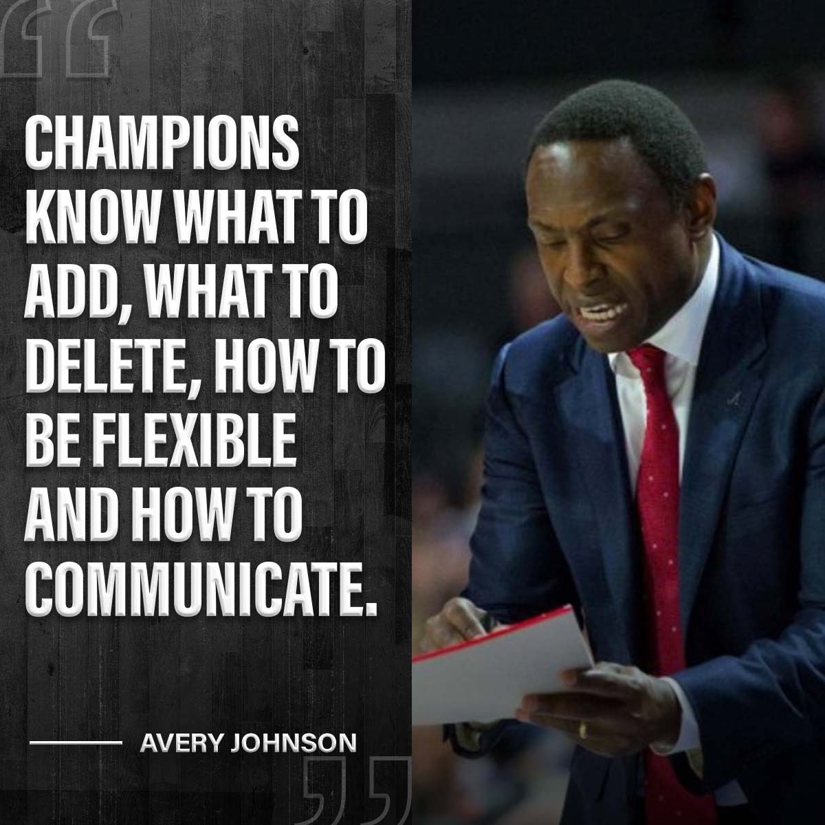 Champions grasp the essential elements and actions for success. They are good at identifying areas for improvement and take the necessary steps to enact change. They are also skillful at communicating their ideas, goals, and expectations with clarity and persuasion. #CoachAvery
