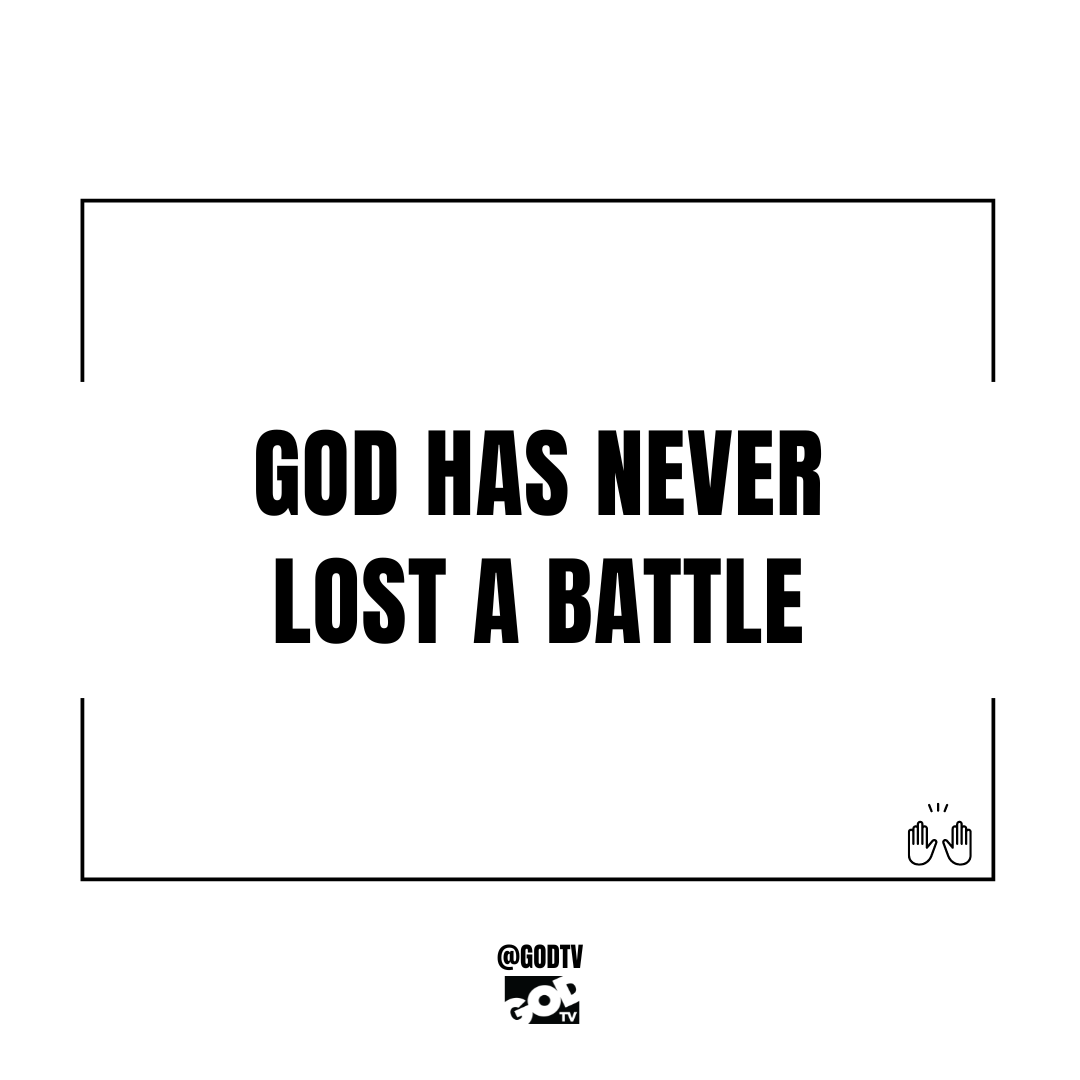 God has NEVER lost a battle #GODTV #Christian #Christianpost #Jesus #God From series and talk shows to children's programs and ministry messages, find it all on GODTV. Experience God-centered content 24/7 at WATCH.GOD.TV