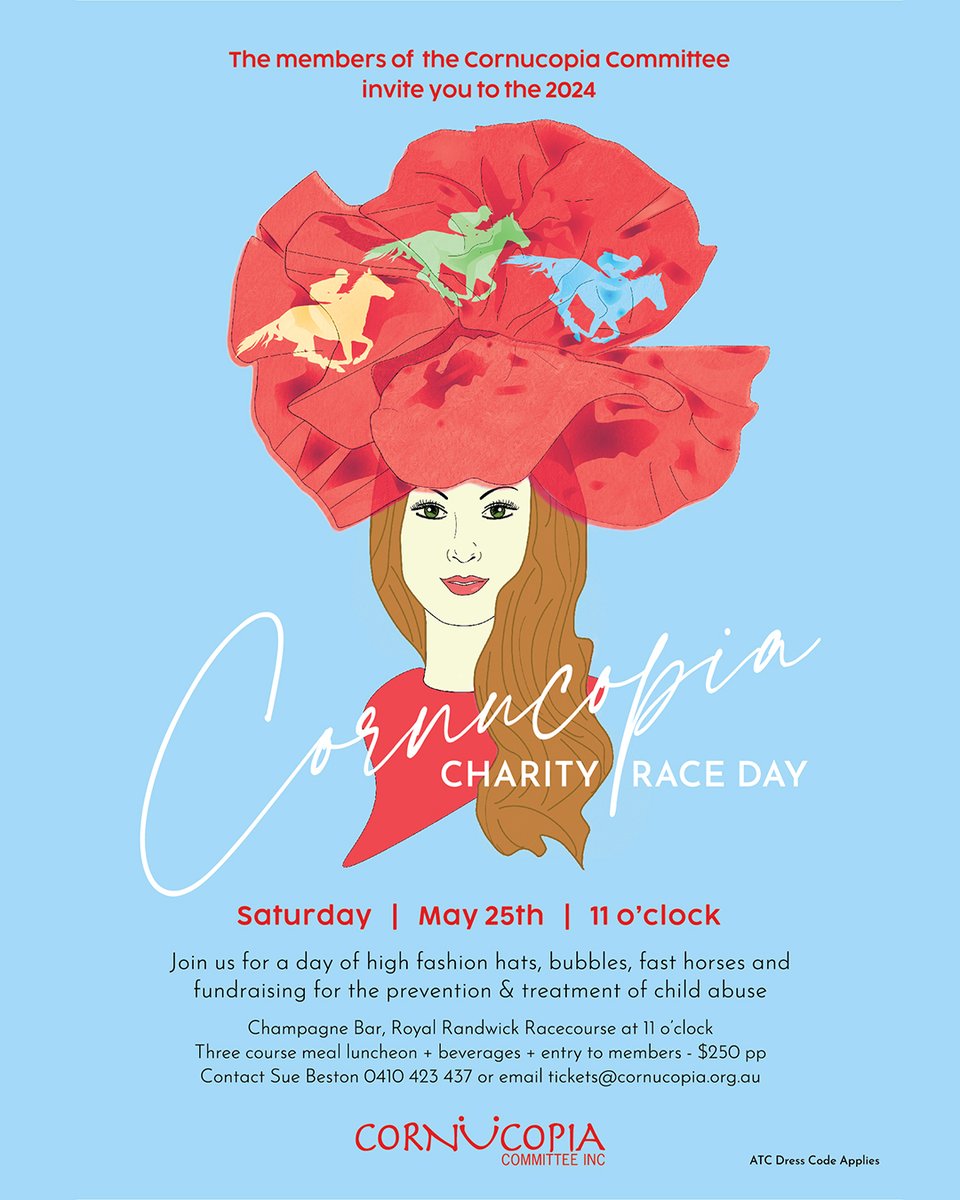 Exciting news from The Cornucopia Committee! 🙌 They're gearing up for their Charity Raceday on May 25th at The Champagne Bar at #RoyalRandwick. Get ready for a day filled with fashion, hats, bubbles, and thrilling horse racing, all in support of Child Abuse prevention. With…