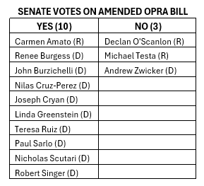 Here's how N.J. Senators voted in committee on the amended bill to change the state's Open Public Records Act.